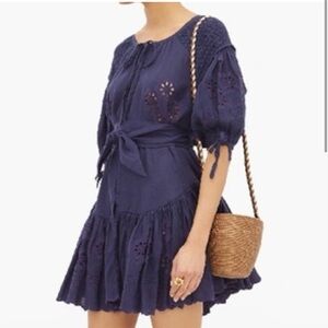 Navy Blue Smocked Dress 2